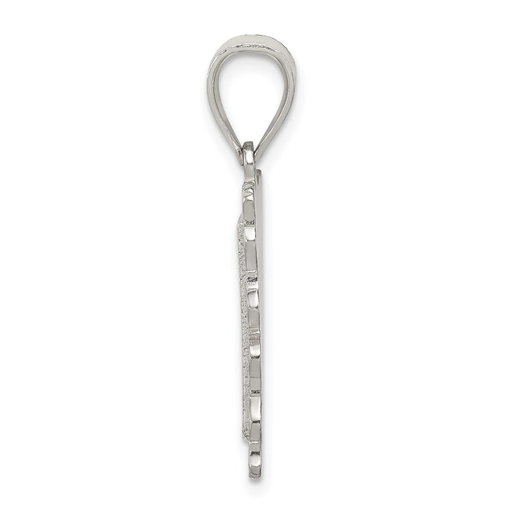 Sterlingsilber Quadratisch Diamantiert Buchstabe T Initiale Anhänger