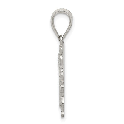 Sterlingsilber Quadratisch Diamantiert Buchstabe T Initiale Anhänger
