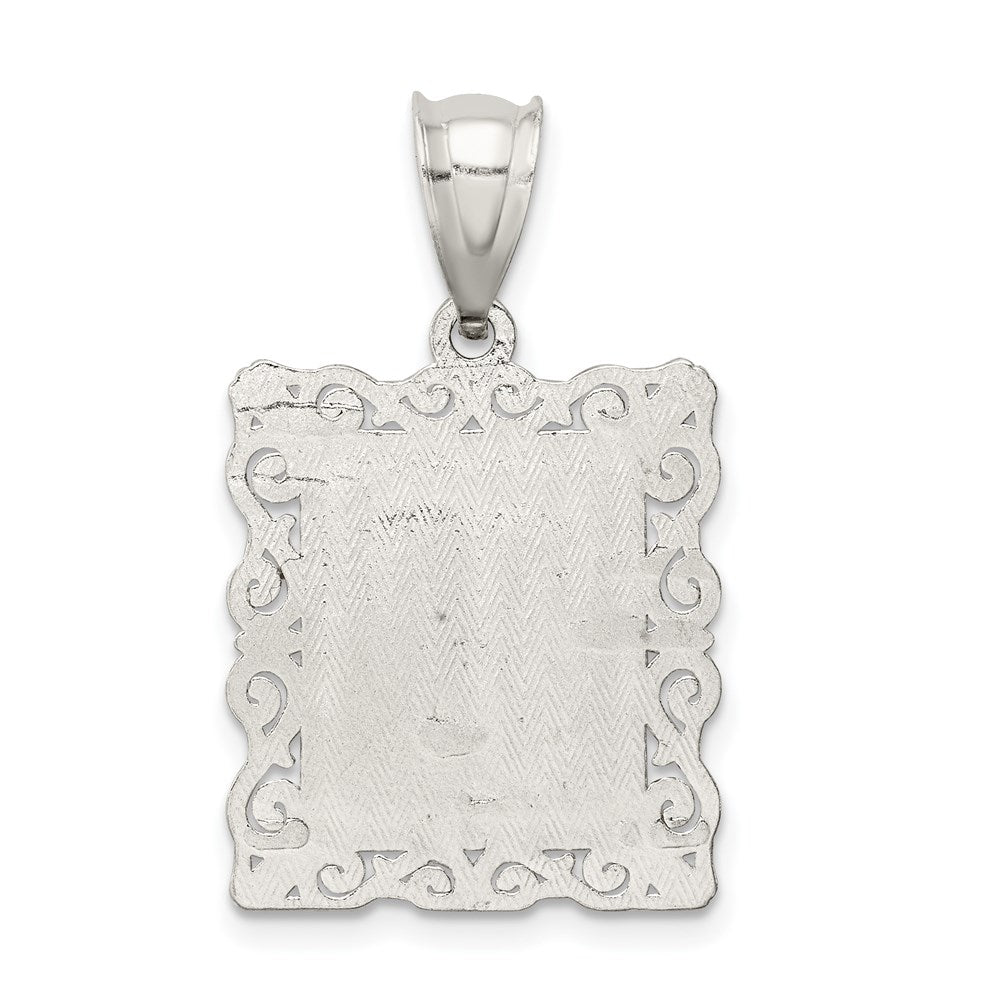 Sterlingsilber Quadratisch Diamantiert Buchstabe T Initiale Anhänger