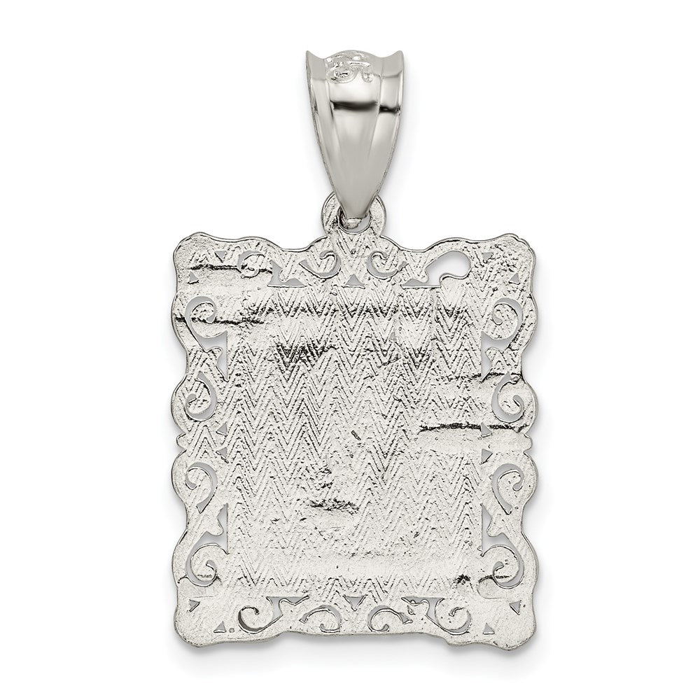 Sterlingsilber Quadratisch Diamantiert Buchstabe V Initiale Anhänger