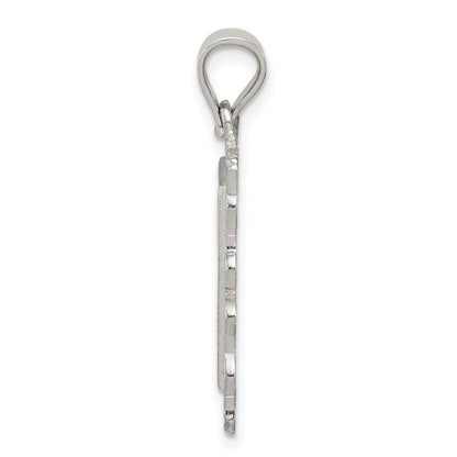 Sterlingsilber Quadratisch Diamantiert Buchstabe W Initiale Anhänger