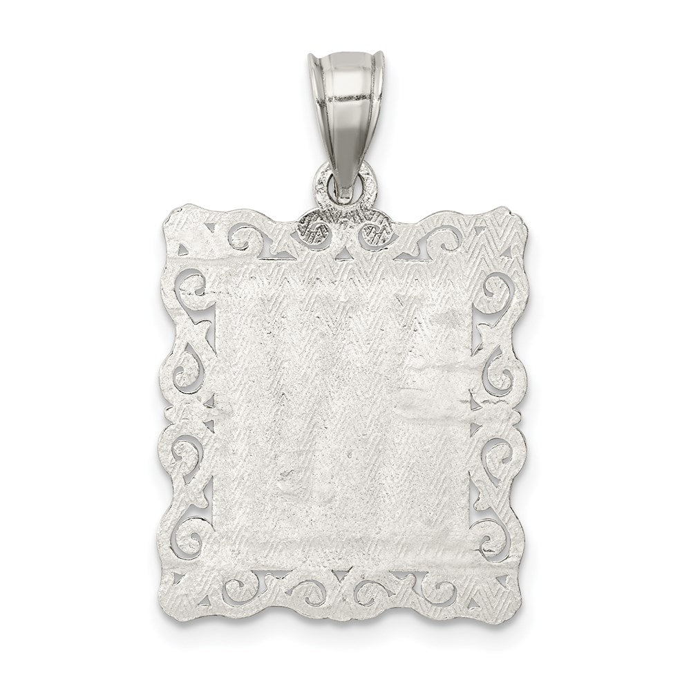 Sterlingsilber Quadratisch Diamantiert Buchstabe W Initiale Anhänger