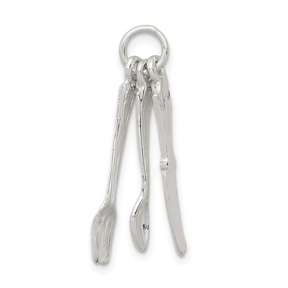 Sterlingsilber Messer, Fork & Spoon Charm