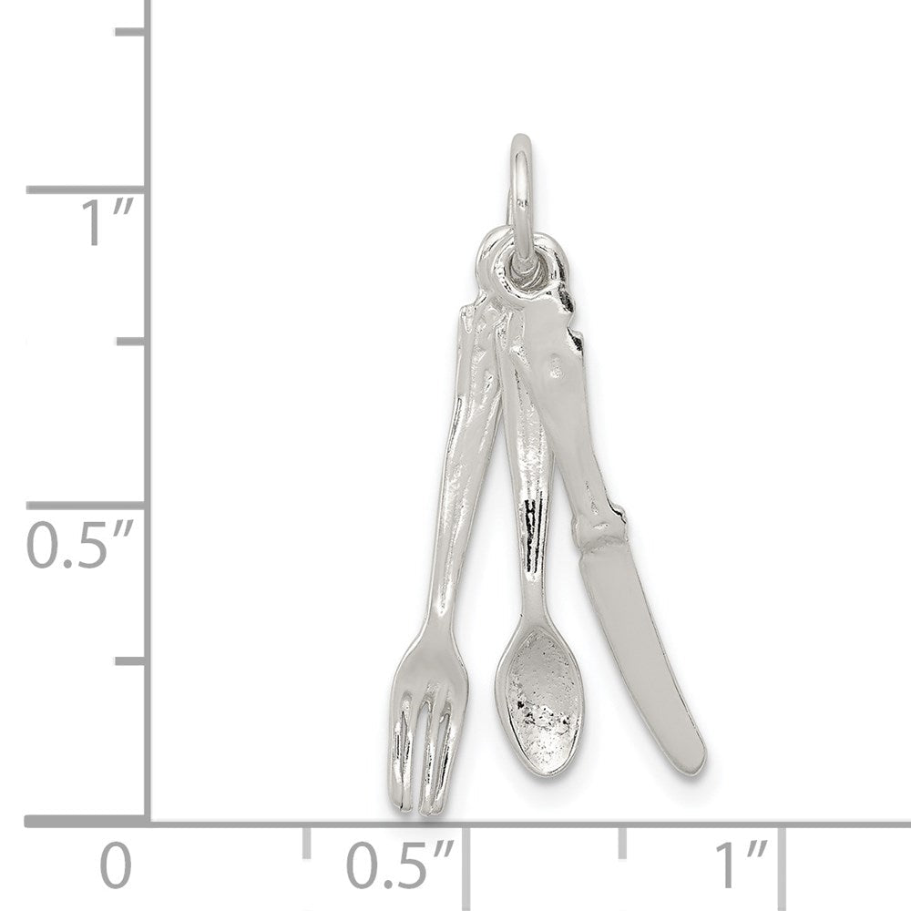 Sterlingsilber Messer, Fork & Spoon Charm