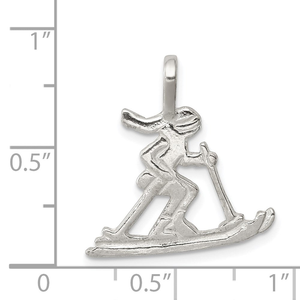 Sterlingsilber Skier Anhänger