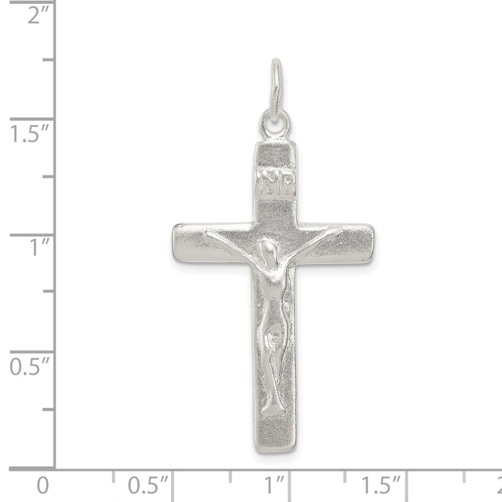 Sterlingsilber Satiniert Inri Kruzifix Anhänger