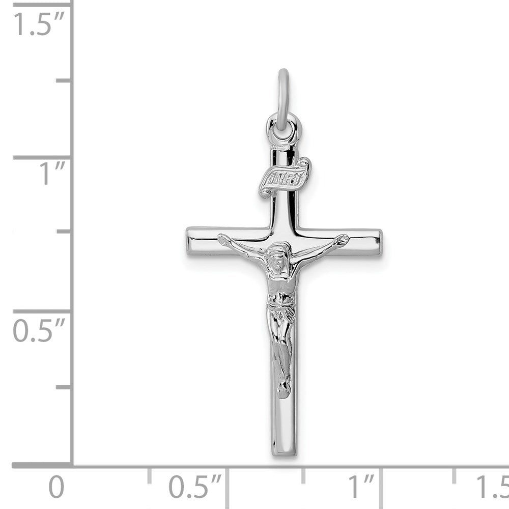Sterlingsilber Rhodiniert Inri Kruzifix Anhänger