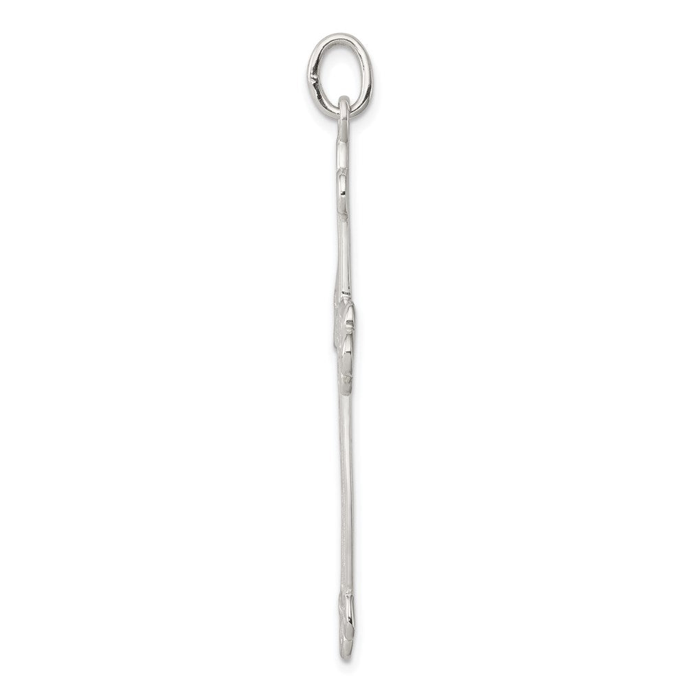 Sterlingsilber Knospend Kreuz Anhänger