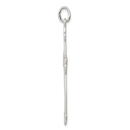 Sterlingsilber Knospend Kreuz Anhänger