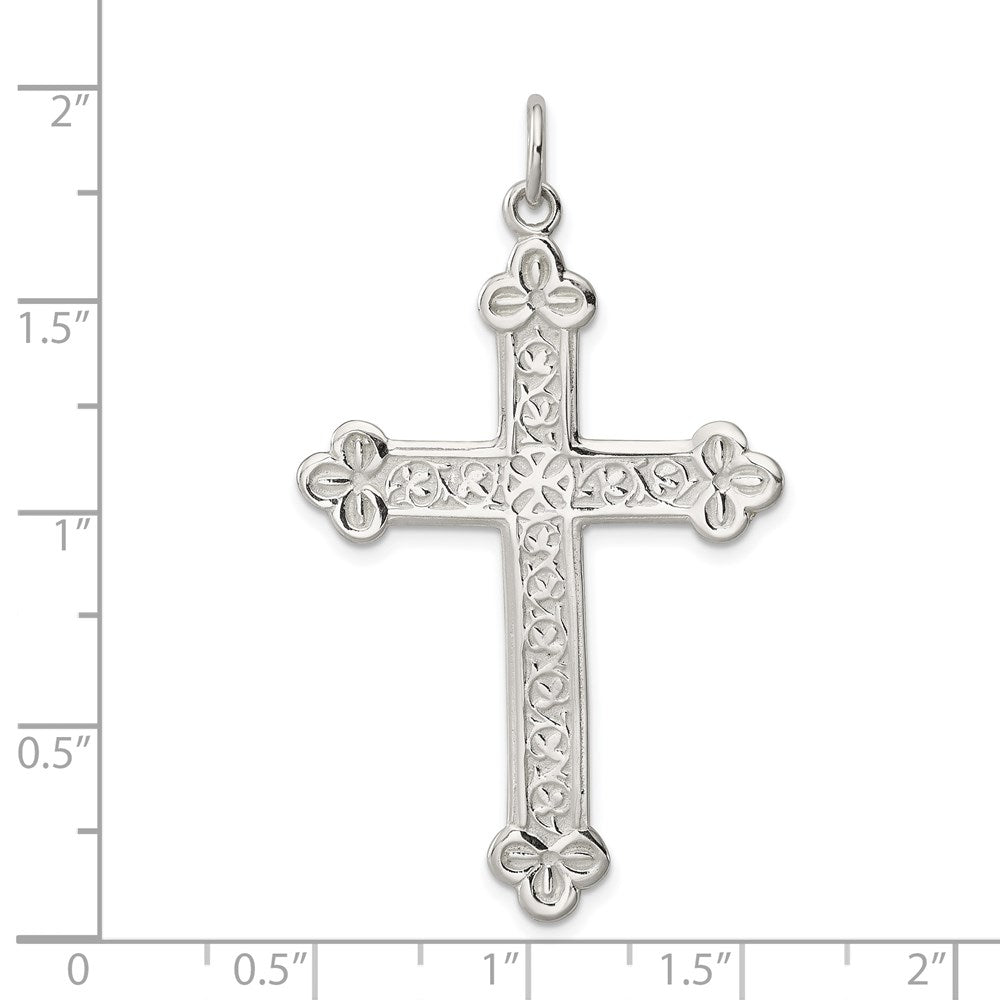 Sterlingsilber Knospend Kreuz Anhänger