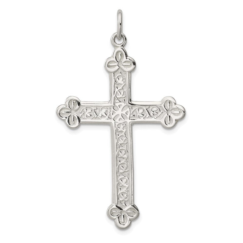 Sterlingsilber Knospend Kreuz Anhänger