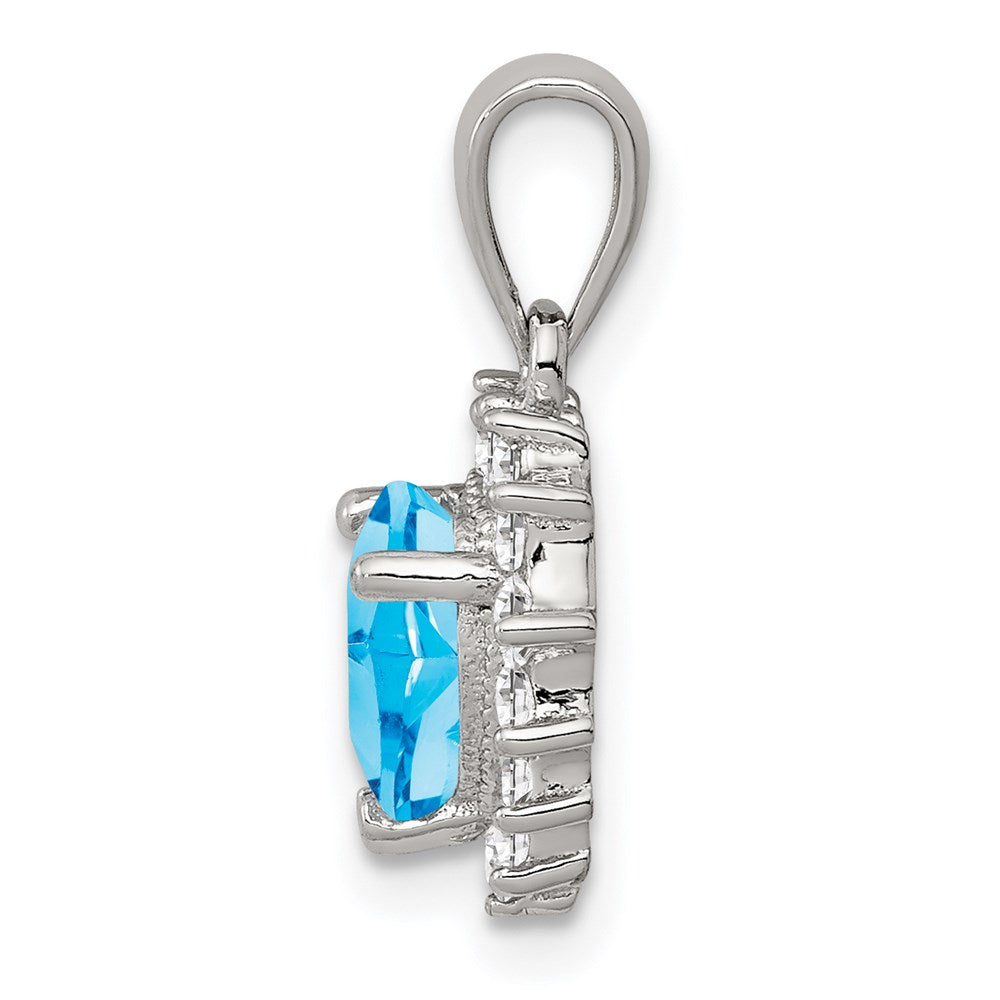 Sterlingsilber Blautopas & Zirkonia Anhänger