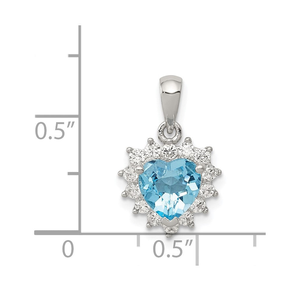 Sterlingsilber Blautopas & Zirkonia Anhänger