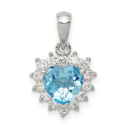 Sterlingsilber Blautopas & Zirkonia Anhänger