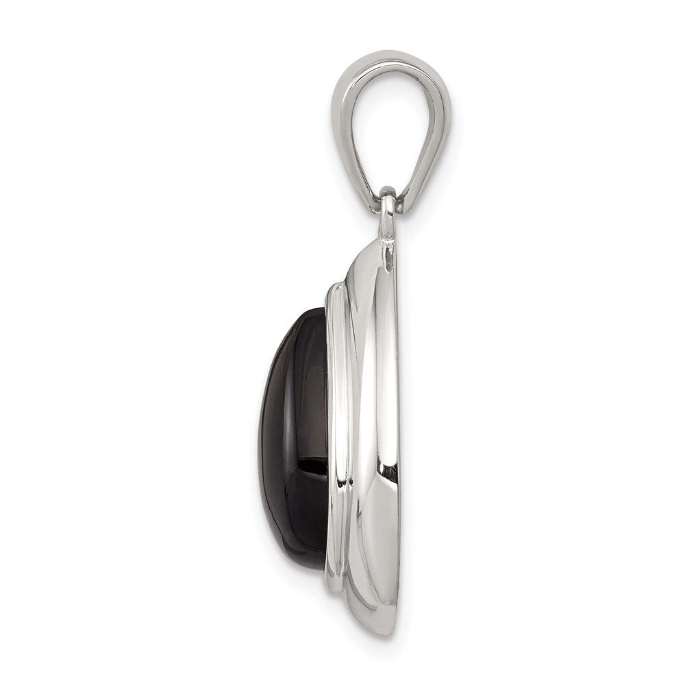 Sterlingsilber Rhodiniert Onyx Anhänger