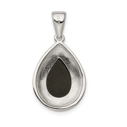 Sterlingsilber Rhodiniert Onyx Anhänger