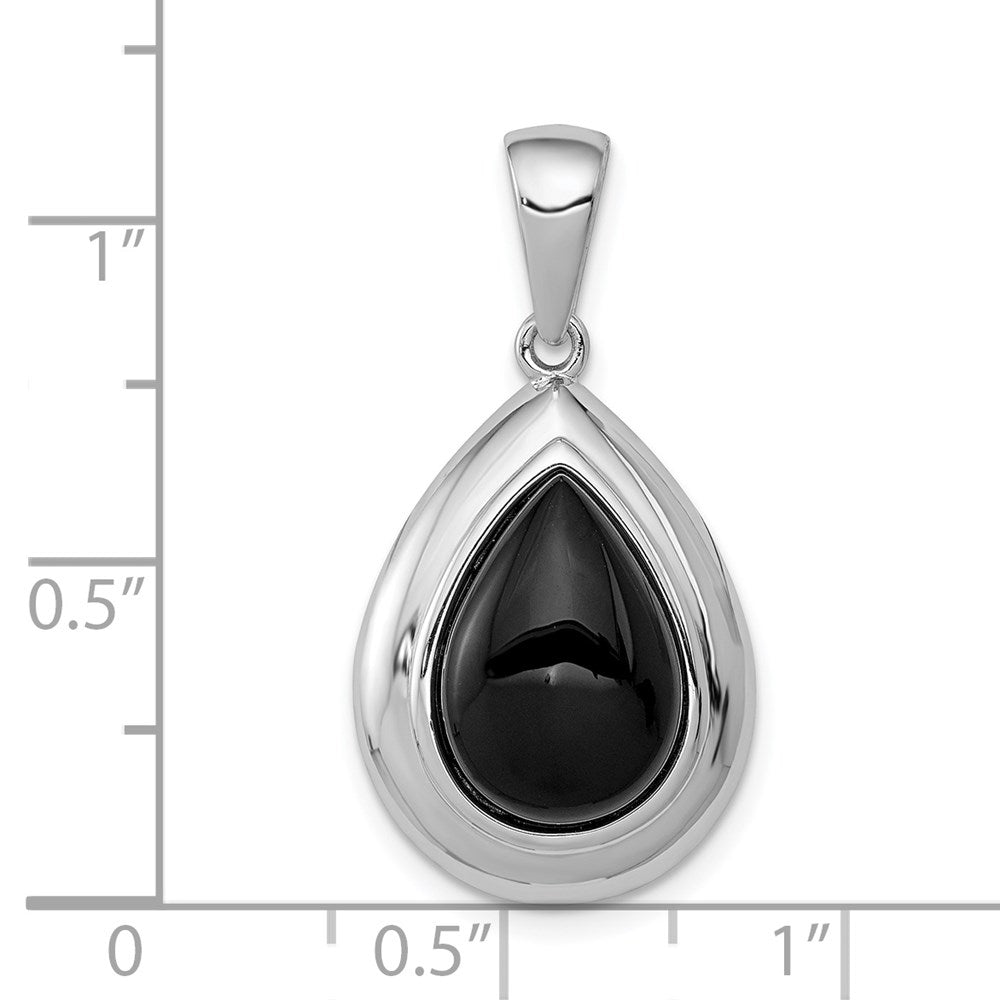 Sterlingsilber Rhodiniert Onyx Anhänger