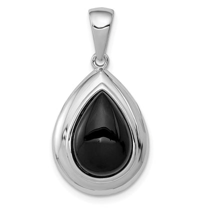Sterlingsilber Rhodiniert Onyx Anhänger