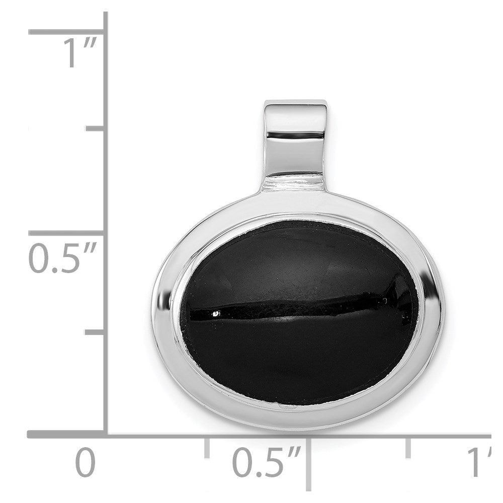 Sterlingsilber Rhodiniert Onyx Anhänger