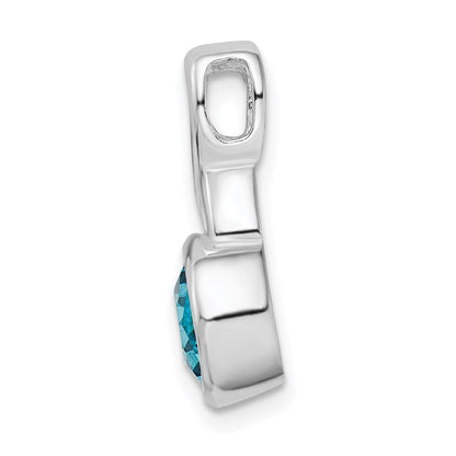 Sterlingsilber Rhodiniert Blau Zirkonia Kette Anhänger