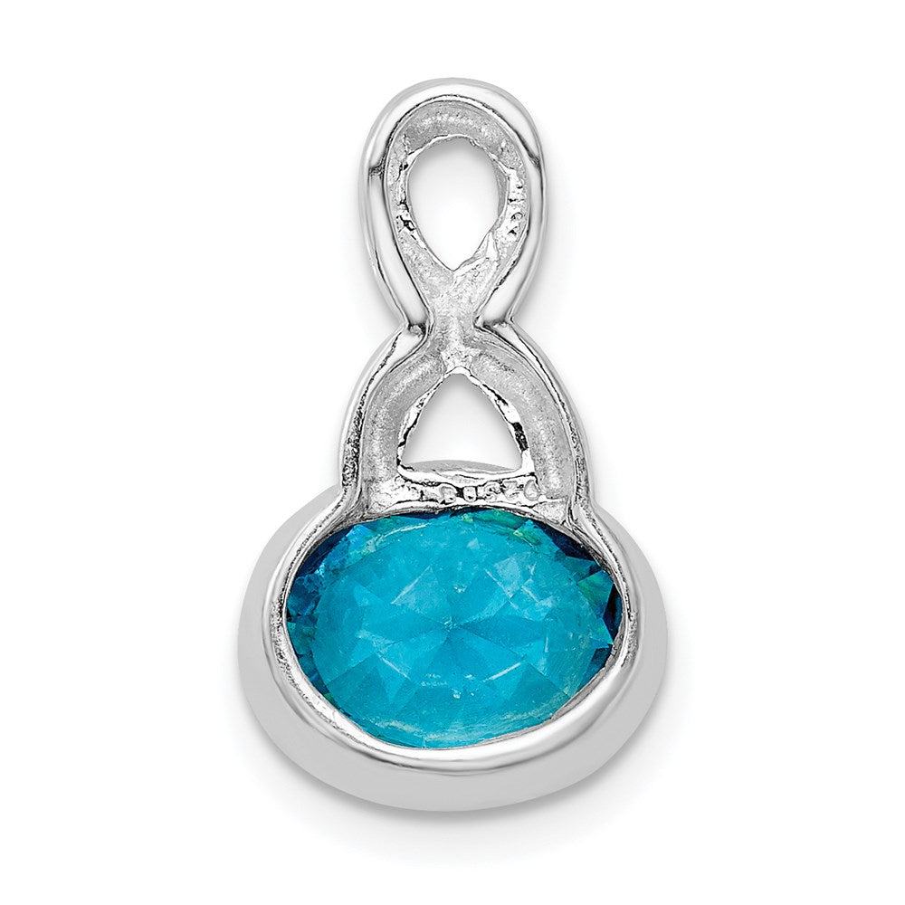 Sterlingsilber Rhodiniert Blau Zirkonia Kette Anhänger