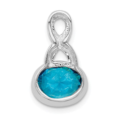 Sterlingsilber Rhodiniert Blau Zirkonia Kette Anhänger
