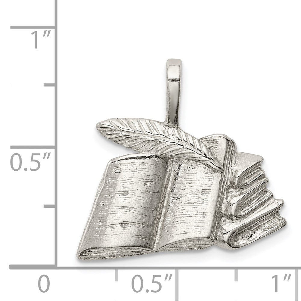 Sterlingsilber Books mit Quill Charm