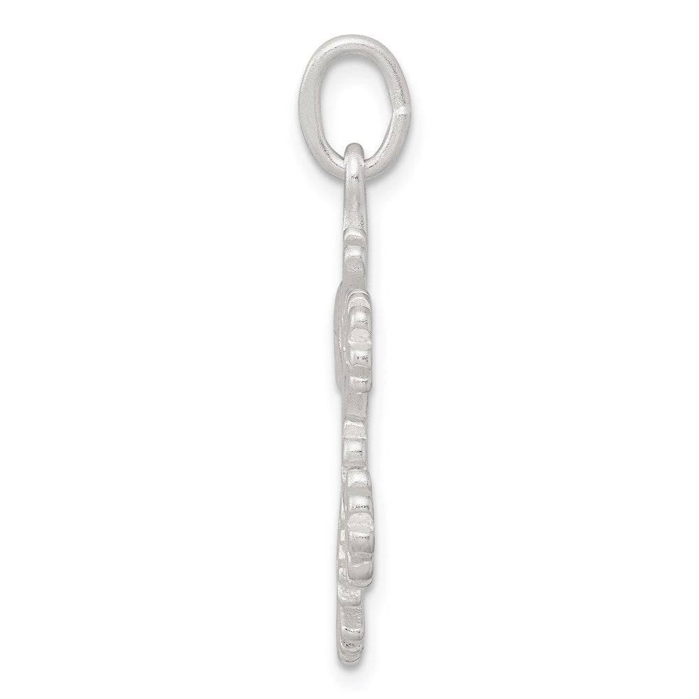 Sterlingsilber Diamantiert Satiniert Schneeflocke Charm