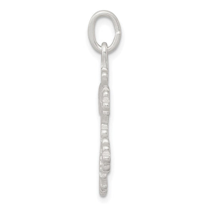 Sterlingsilber Diamantiert Satiniert Schneeflocke Charm