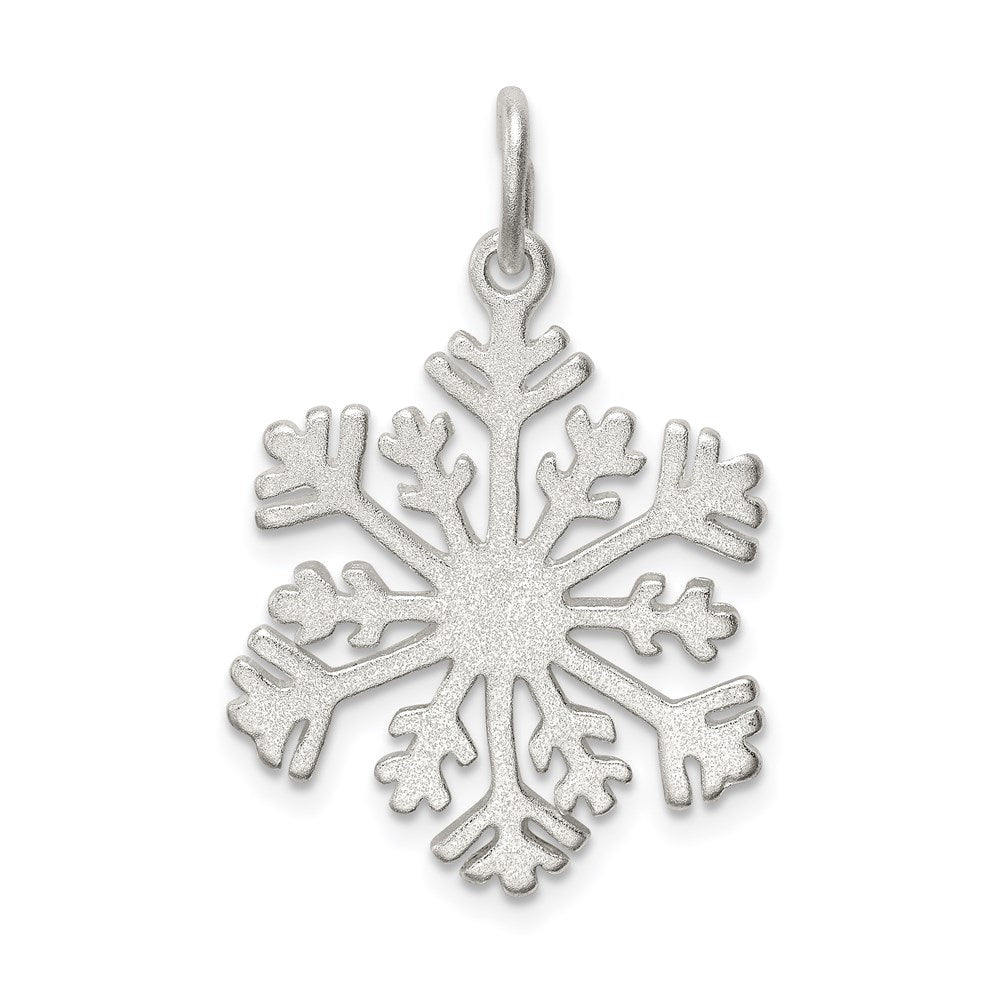 Sterlingsilber Diamantiert Satiniert Schneeflocke Charm