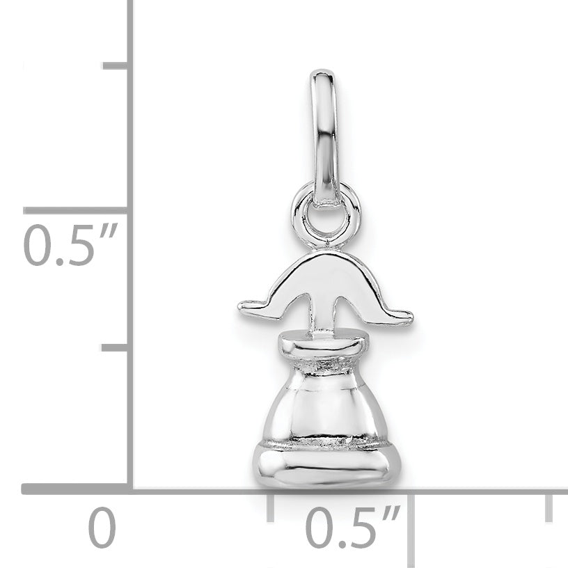 Sterlingsilber 3-d Poliert Liberty Bell Charm