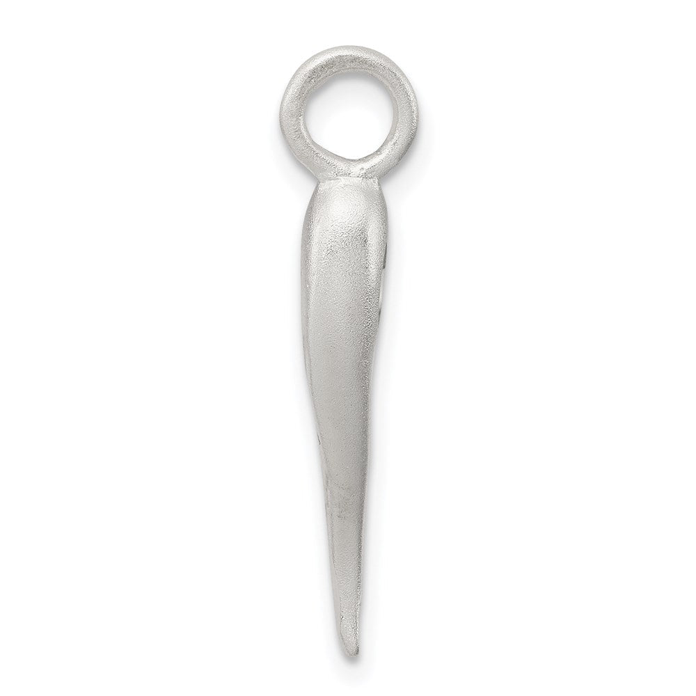 Sterlingsilber Satiniert Italienisch Horn Charm