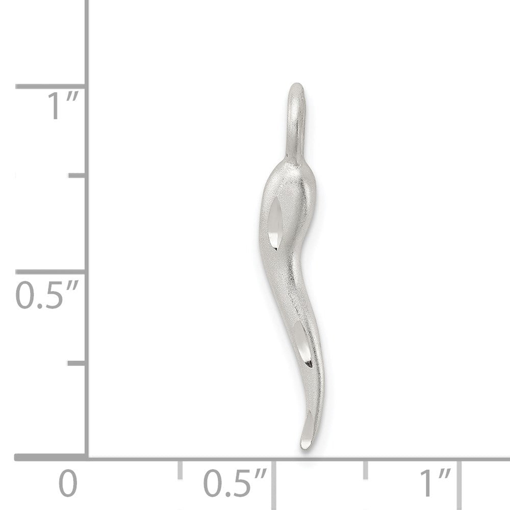 Sterlingsilber Satiniert Italienisch Horn Charm