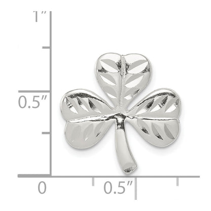 Sterlingsilber Poliert Diamantiert Kleeblatt Kette Anhänger