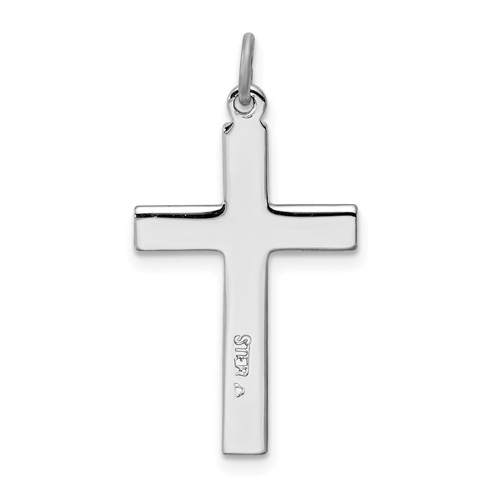 Sterlingsilber Rhodiniert Kreuz Charm