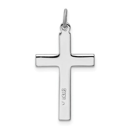 Sterlingsilber Rhodiniert Kreuz Charm
