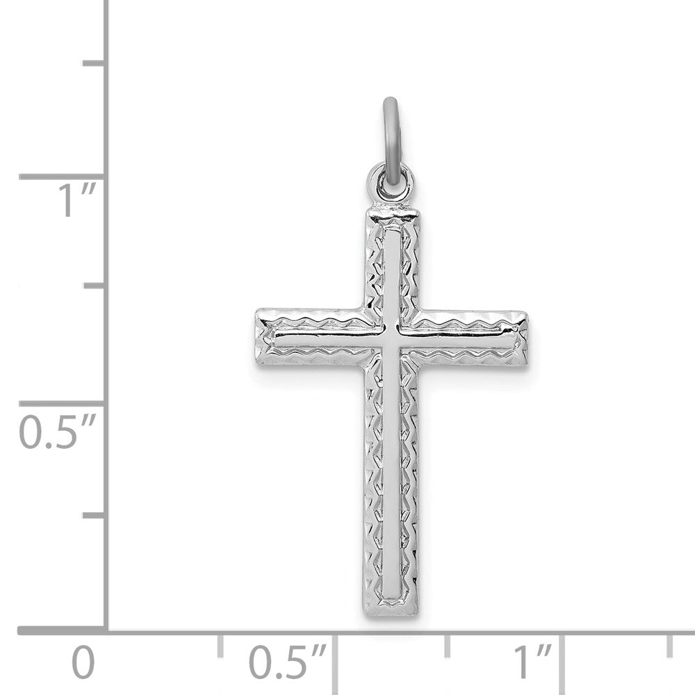 Sterlingsilber Rhodiniert Kreuz Charm