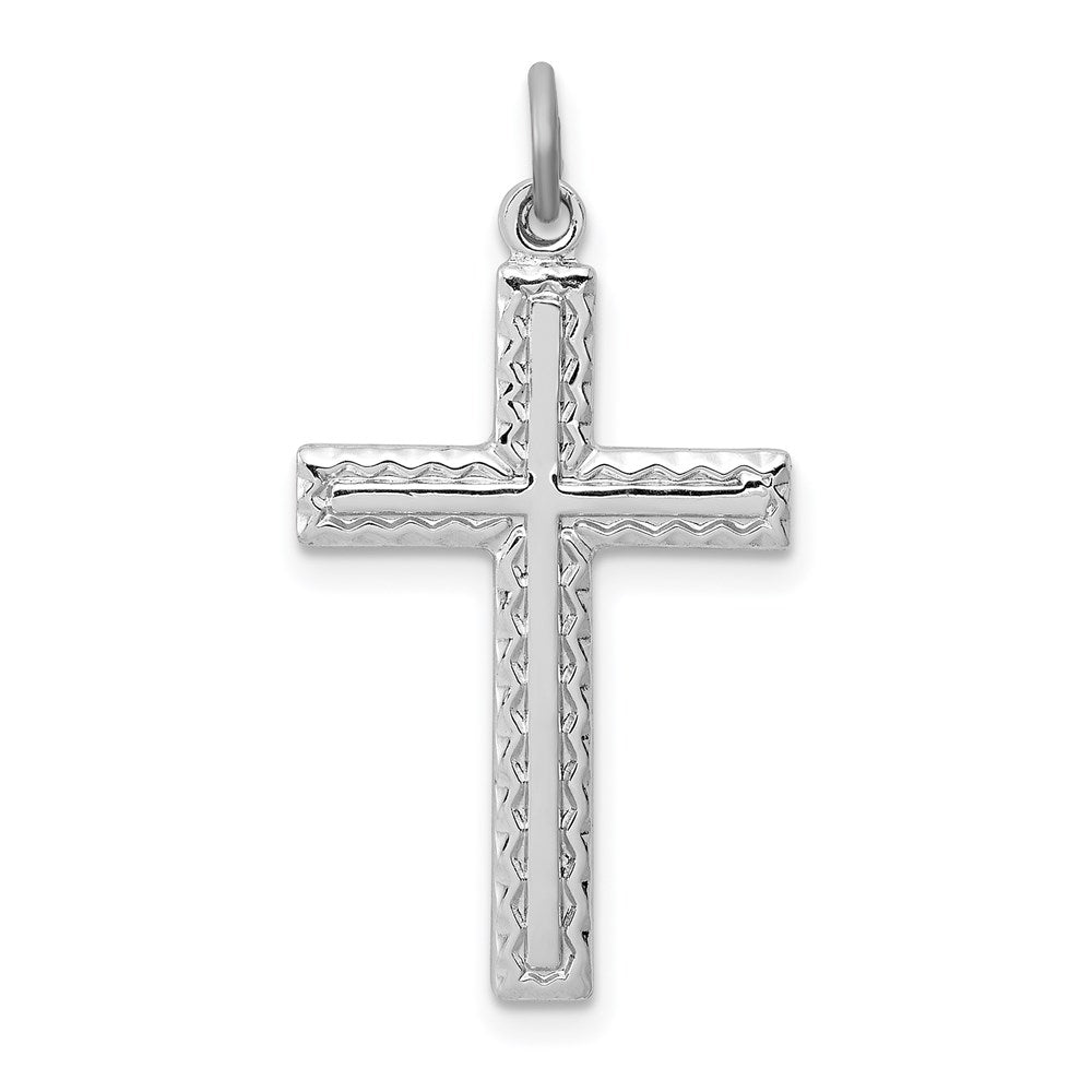 Sterlingsilber Rhodiniert Kreuz Charm