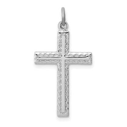 Sterlingsilber Rhodiniert Kreuz Charm