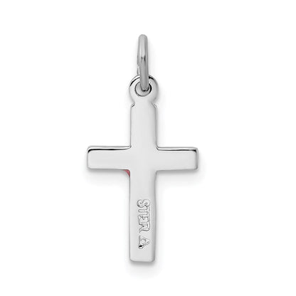 Sterlingsilber Rhodiniert Emailliert Kreuz Charm
