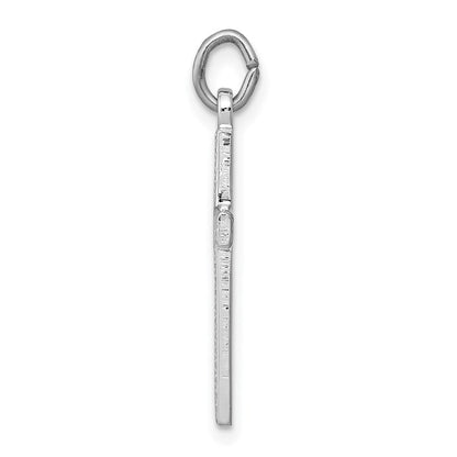 Sterlingsilber Rhodiniert Herz Kreuz Charm