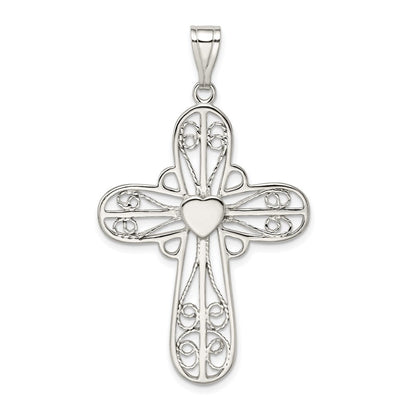 Sterlingsilber Herz Kreuz Anhänger
