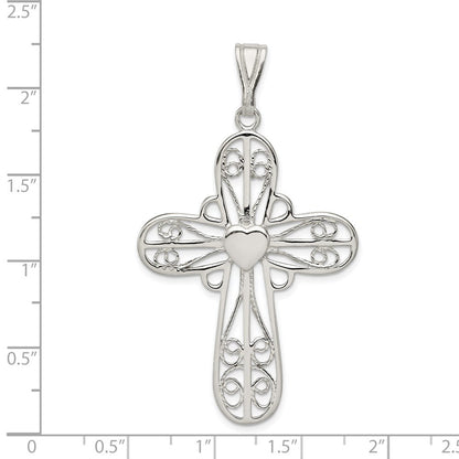 Sterlingsilber Herz Kreuz Anhänger