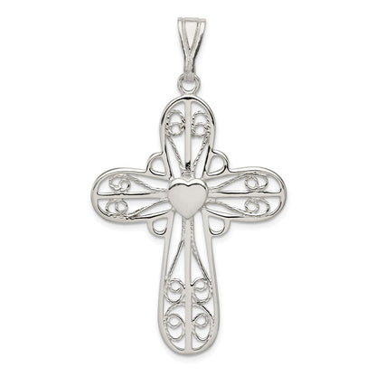 Sterlingsilber Herz Kreuz Anhänger