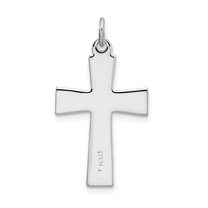 Sterlingsilber Rhodiniert Emailliert Lateinisch Kreuz Charm