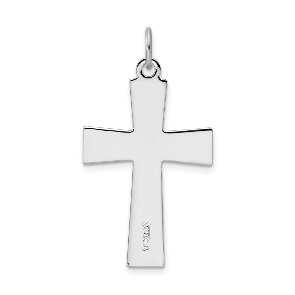 Sterlingsilber Rhodiniert Emailliert Lateinisch Kreuz Charm
