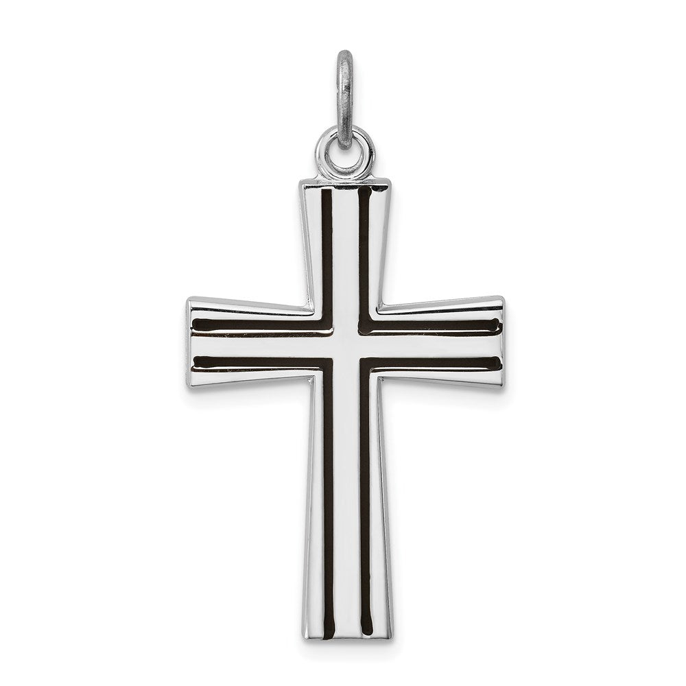 Sterlingsilber Rhodiniert Emailliert Lateinisch Kreuz Charm