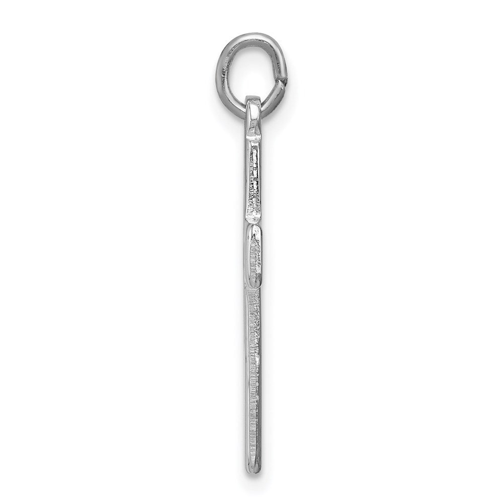 Sterlingsilber Rhodiniert Ausgeschnitten Kreuz Charm
