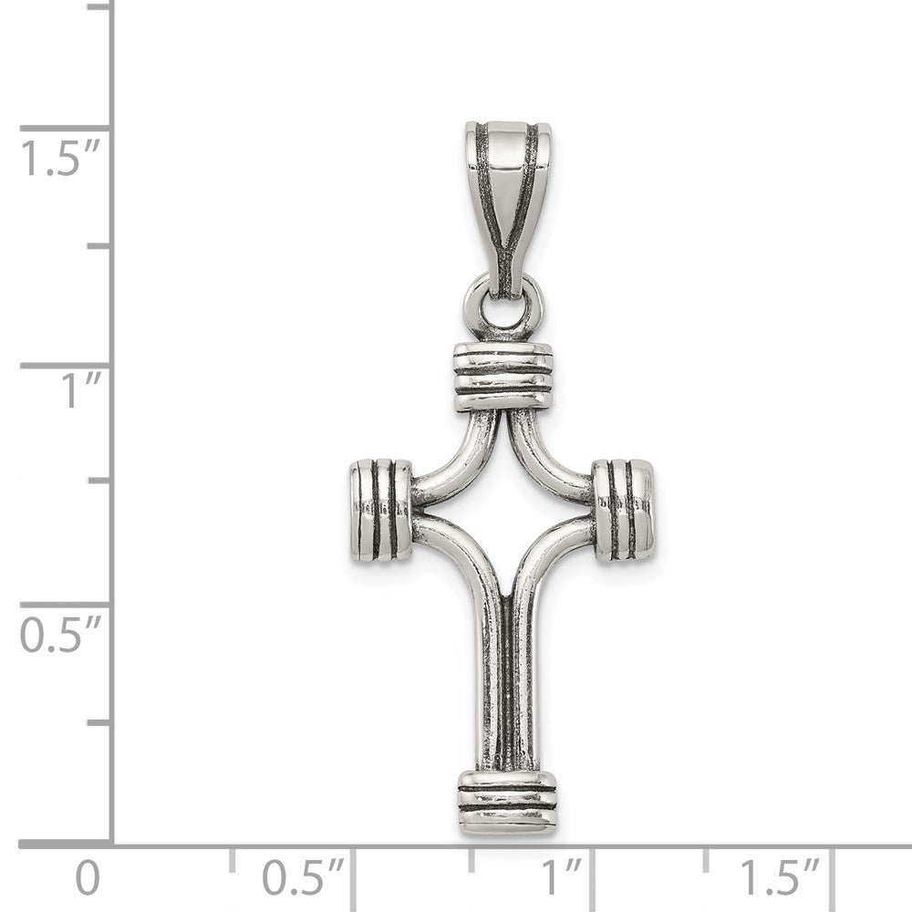 Sterlingsilber Antikisiert Kreuz Anhänger