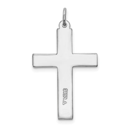 Sterlingsilber Rhodiniert Rot Emailliert Kreuz Anhänger